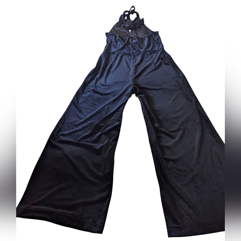 7 For All Mankind Black Velvet Jumpsuit - Picture 4 of 9